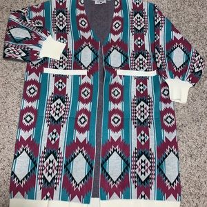 Crazy Train Aztec Long Cardigan